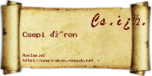 Csepi Áron névjegykártya